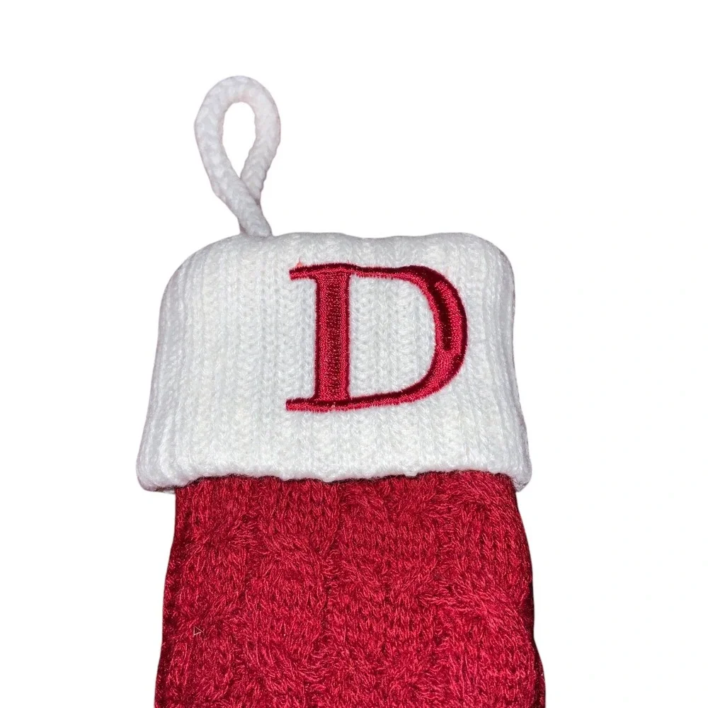 Wondershop Monogram Mini Christmas Stocking Initial D Red Knit Target 7
